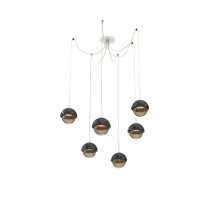 Hammerton SCB0093-06-WI-B-C01-L3-BM - Cabochon Round 6pc Swag Multi-Pendant