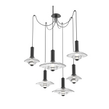 Hammerton SCB0098-06-MB-CG-C01-L3 - Cirrus Round 6pc Swag Multi-Pendant Chandelier