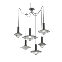 Hammerton SCB0098-06-MB-SG-C01-L3 - Cirrus Round 6pc Swag Multi-Pendant Chandelier