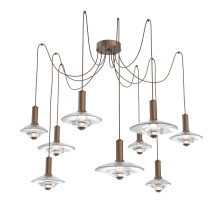 Hammerton SCB0098-09-BB-CG-C01-L3 - Cirrus Round 9pc Swag Multi-Pendant Chandelier
