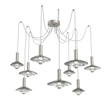 Hammerton SCB0098-09-BS-SG-C01-L3 - Cirrus Round 9pc Swag Multi-Pendant Chandelier
