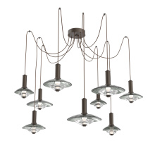 Hammerton SCB0098-09-FB-SG-C01-L3 - Cirrus Round 9pc Swag Multi-Pendant Chandelier