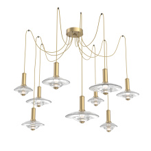 Hammerton SCB0098-09-GB-CG-C01-L3 - Cirrus Round 9pc Swag Multi-Pendant Chandelier