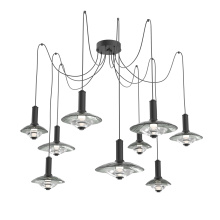 Hammerton SCB0098-09-MB-SG-C01-L3 - Cirrus Round 9pc Swag Multi-Pendant Chandelier