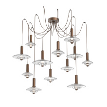 Hammerton SCB0098-12-BB-CG-C01-L3 - Cirrus Round 12pc Swag Multi-Pendant Chandelier