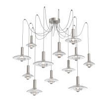 Hammerton SCB0098-12-BS-CG-C01-L3 - Cirrus Round 12pc Swag Multi-Pendant Chandelier