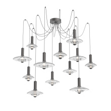 Hammerton SCB0098-12-GP-CG-C01-L3 - Cirrus Round 12pc Swag Multi-Pendant Chandelier