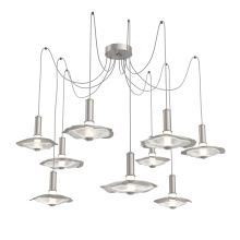 Hammerton SCB0099-09-BS-00-C01-L3-CG - Cumulus Round 9pc Swag Multi-Pendant Chandelier