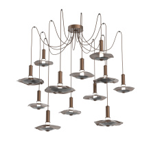 Hammerton SCB0099-12-BB-00-C01-L3-BI - Cumulus Round 12pc Swag Multi-Pendant Chandelier