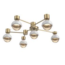 Hammerton SMB0093-H6-GB-A-L3-WM - Cabochon Flush Mount Wall Sconce Gilded Brass