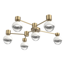 Hammerton SMB0093-H6-GB-C-L3-WI - Cabochon Flush Mount Wall Sconce Gilded Brass