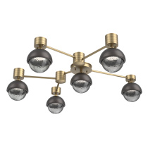 Hammerton SMB0093-H6-GB-S-L3-GP - Cabochon Flush Mount Wall Sconce Gilded Brass