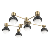 Hammerton SMB0093-H6-GB-WL-L3-BM - Cabochon Flush Mount Wall Sconce Gilded Brass
