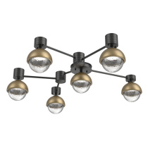 Hammerton SMB0093-H6-MB-C-L3-GB - Cabochon Flush Mount Wall Sconce Matte Black