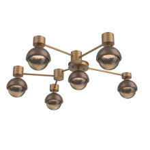 Hammerton SMB0093-H6-NB-B-L3-BB - Cabochon Flush Mount Wall Sconce Novel Brass