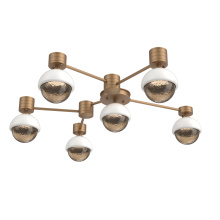 Hammerton SMB0093-H6-NB-B-L3-WI - Cabochon Flush Mount Wall Sconce Novel Brass