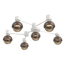 Hammerton SMB0093-H6-WI-B-L3-BB - Cabochon Flush Mount Wall Sconce Salt White