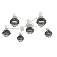 Hammerton SMB0093-H6-WI-S-L3-BM - Cabochon Flush Mount Wall Sconce Salt White