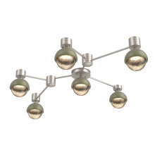 Hammerton SMB0093-HL-BS-A-L1-GE - Cabochon Flush Mount Wall Sconce Beige Silver