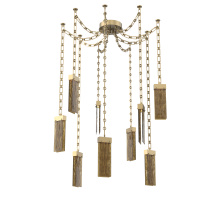 Hammerton SNB0042-09-GB-BG-CH3-L3 - Parallel Multi Light Pendant Multi Port Canopy Gilded Brass