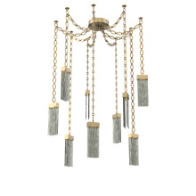 Hammerton SNB0042-09-GB-SG-CH2-L3 - Parallel Multi Light Pendant Multi Port Canopy Gilded Brass
