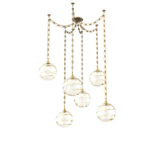 Hammerton SNB0047-06-GB-OA-CH3-E2 - Terra Multi Light Pendant Multi Port Canopy Gilded Brass