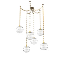 Hammerton SNB0047-06-GB-OC-CH3-E2 - Terra Multi Light Pendant Multi Port Canopy Gilded Brass