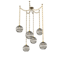 Hammerton SNB0047-06-GB-OS-CH2-E2 - Terra Multi Light Pendant Multi Port Canopy Gilded Brass