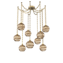 Hammerton SNB0047-09-GB-OB-CH2-E2 - Terra Multi Light Pendant Multi Port Canopy Gilded Brass