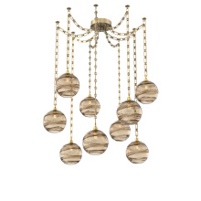 Hammerton SNB0047-09-GB-OB-CH3-E2 - Terra Multi Light Pendant Multi Port Canopy Gilded Brass