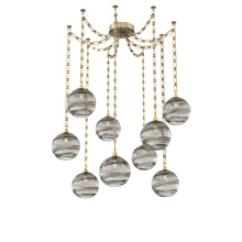 Hammerton SNB0047-09-GB-OS-CH3-E2 - Terra Multi Light Pendant Multi Port Canopy Gilded Brass