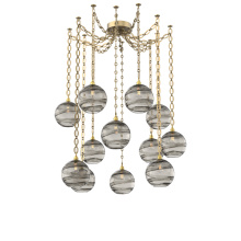 Hammerton SNB0047-12-GB-OS-CH2-E2 - Terra Multi Light Pendant Multi Port Canopy Gilded Brass