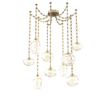 Hammerton SNB0048-09-GB-OA-CH3-E2 - Misto Multi Light Pendant Multi Port Canopy Gilded Brass