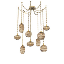 Hammerton SNB0048-09-GB-OB-CH1-E2 - Misto Multi Light Pendant Multi Port Canopy Gilded Brass