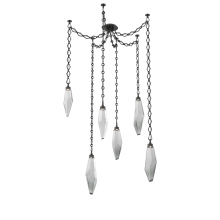 Hammerton SNB0050-06-MB-CS-CH1-L1 - Rock Crystal Multi Light Pendant Multi Port Canopy Matte Black