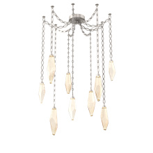 Hammerton SNB0050-09-BS-CA-CH2-L1 - Rock Crystal Multi Light Pendant Multi Port Canopy Beige Silver