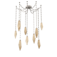 Hammerton SNB0050-09-BS-CB-CH3-L1 - Rock Crystal Multi Light Pendant Multi Port Canopy Beige Silver