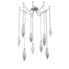 Hammerton SNB0050-09-BS-CS-CH3-L3 - Rock Crystal Multi Light Pendant Multi Port Canopy Beige Silver