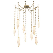 Hammerton SNB0050-09-GB-CA-CH1-L1 - Rock Crystal Multi Light Pendant Multi Port Canopy Gilded Brass