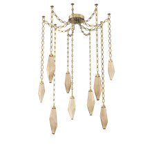 Hammerton SNB0050-09-GB-CB-CH2-L1 - Rock Crystal Multi Light Pendant Multi Port Canopy Gilded Brass