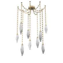 Hammerton SNB0050-09-GB-CS-CH3-L1 - Rock Crystal Multi Light Pendant Multi Port Canopy Gilded Brass