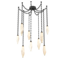 Hammerton SNB0050-09-MB-CA-CH2-L1 - Rock Crystal Multi Light Pendant Multi Port Canopy Matte Black