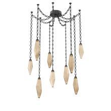 Hammerton SNB0050-09-MB-CB-CH1-L1 - Rock Crystal Multi Light Pendant Multi Port Canopy Matte Black