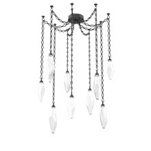 Hammerton SNB0050-09-MB-CC-CH1-L1 - Rock Crystal Multi Light Pendant Multi Port Canopy Matte Black