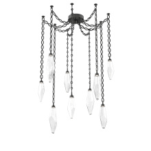 Hammerton SNB0050-09-MB-CC-CH2-L3 - Rock Crystal Multi Light Pendant Multi Port Canopy Matte Black