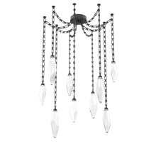 Hammerton SNB0050-09-MB-CC-CH3-L1 - Rock Crystal Multi Light Pendant Multi Port Canopy Matte Black