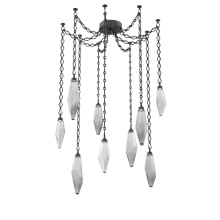 Hammerton SNB0050-09-MB-CS-CH1-L3 - Rock Crystal Multi Light Pendant Multi Port Canopy Matte Black