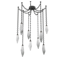 Hammerton SNB0050-09-MB-CS-CH2-L1 - Rock Crystal Multi Light Pendant Multi Port Canopy Matte Black
