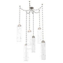 Hammerton SNB0056-06-BS-LC-CH3-L3 - Ledgestone Multi Light Pendant Multi Port Canopy Beige Silver