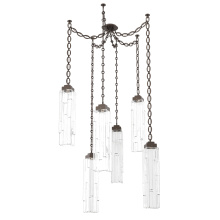 Hammerton SNB0056-06-FB-LC-CH2-L1 - Ledgestone Multi Light Pendant Multi Port Canopy Flat Bronze